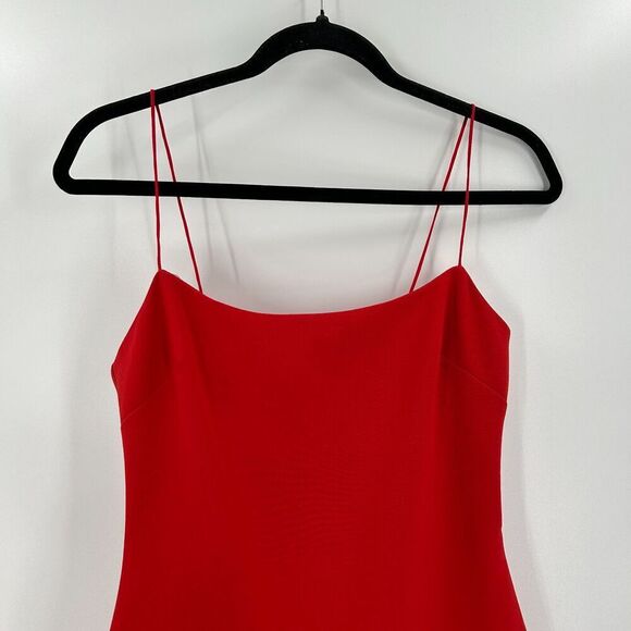 LIKELY Red Banks Ruffle Hem Spaghetti Strap Bodycon Mini Dress Size 2 - Picture 5 of 9